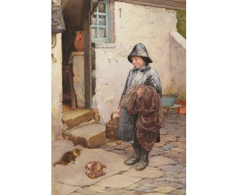 Charles Edward Wilson RI (1854-1941)"The Fisher Boy" Signed, watercolour, 37.5cm by 26cmIn a broadly very good clean and brig