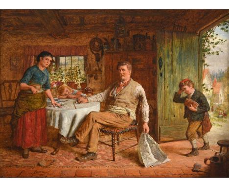 Robert W. Wright (fl.1871-1889)In disgrace - a young boy apprehensively returning home Signed and dated 1881, oil on panel, 1