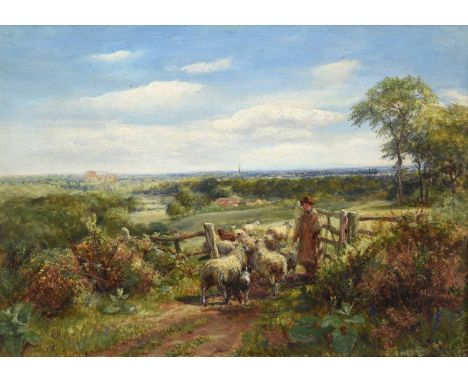 Charles Thomas Burt (1823-1902)Changing PastureSigned and dated 1861, oil on canvas, 24.5cm by 35cmRelined, cleaned and re-va
