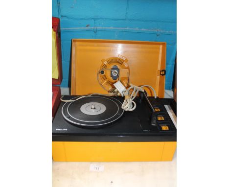 A Retro Philips portable electric record player 