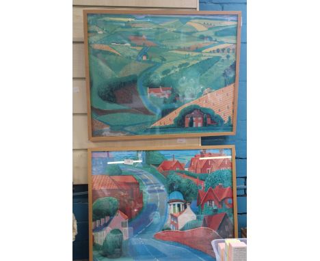 A pair of framed of David Hockney prints from Salts Mill. Postage unavailable 