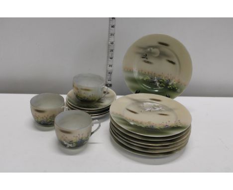 A part Oriental egg shell porcelain tea service 