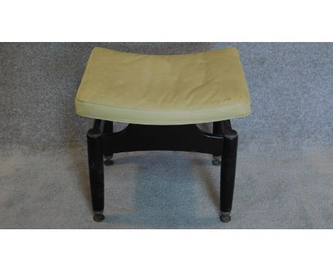 A vintage E. Gomme G-Plan dressing stool. (some damage to covering) 44x50x41cm. 