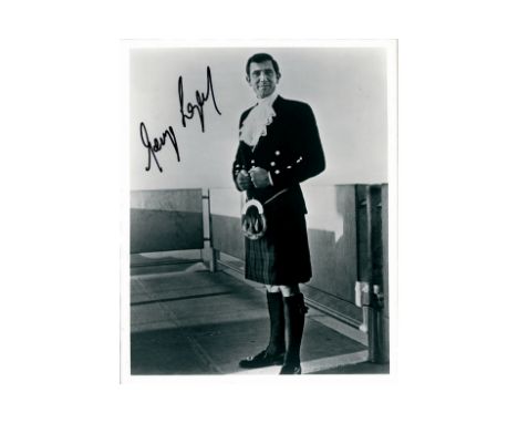 Australian actor and model, the second screen Bond in 'On Her Majesty's Secret Service' Signed black and white publicity card