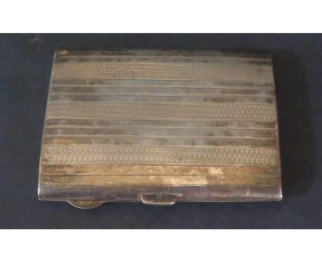 A George V Silver Cigarette Case with engine turned decoration, Birmingham 1925, 66g 