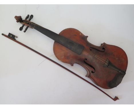 A Bienfait Violin made for Haynes &amp; Co. and unmarked bow 
