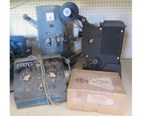 A SPECTO 14C/3333 16mm Projector, H.B. Cine Film Printer, FORTEX C.F.7 Electronic Process Timer and PREMIER Precision Film Jo