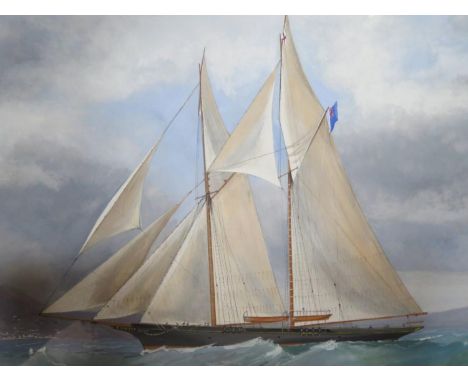 Antonio de Simone (1851-1907), Ship Portrait, gouache, 62x42cm, framed &amp; glazed 
