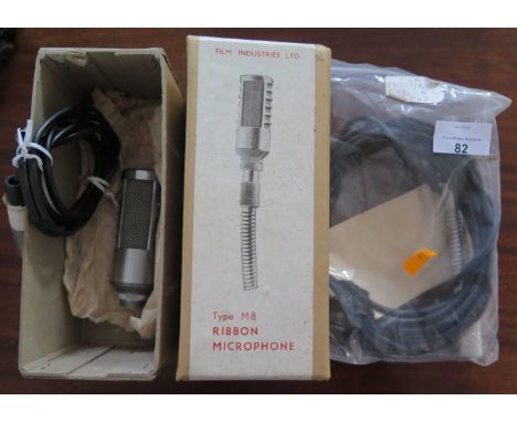 A Film Industries Ltd. Type M.8 Ribbon Microphone with lead, boxed 