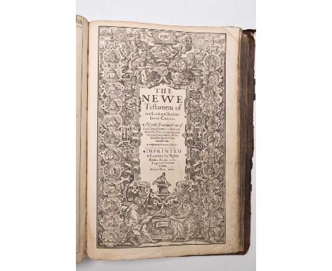 GREAT SHE BIBLE. Holy Bible, second folio edition of the King James Bible. Robert Barker 1613/1611. Black letter in two colum
