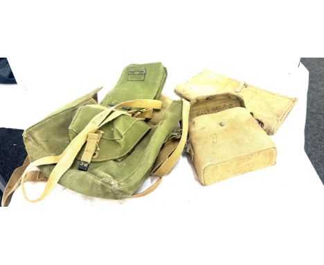 British Army issue pattern webbing binocular case, MECo 1940, military Plotters bag, selection green vintage military issued 
