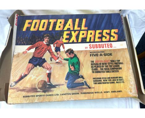 Vintage 1970s boxed Subbuteo football express 5 a Side football game, believed to be complete, box edge torn / creased 