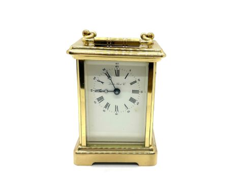 Vintage brass carriage clock by London Clock co, with Key, untested 