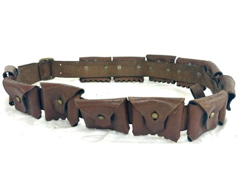 Price &amp; Co C &amp; M 1902 Antique military leather ammunition bandolier 