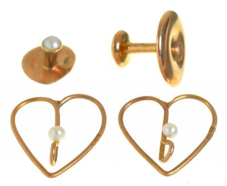 VARIOUS GOLD DRESS STUDS, MARKED 15CT, 3G++LIGHT WEAR CONSISTENT WITH AGE