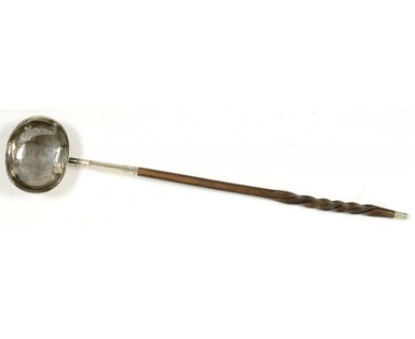 A SCOTTISH PROVINCIAL SILVER PUNCH LADLE, 37.5 CM L, BY ROBERT KEAY I, PERTH, C1800++LIGHTLY DENTED