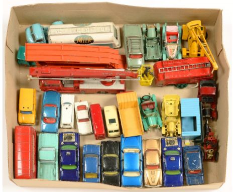 A COLLECTION OF DIE-CAST CARS AND OTHER VEHICLES COMPRISING DINKY, CORGI AND MATCHBOX, APPROXIMATELY 30