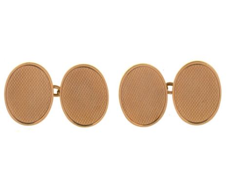 A PAIR OF 9CT GOLD CUFFLINKS, BIRMINGHAM 1948, 10G++LIGHT WEAR CONSISTENT WITH AGE 