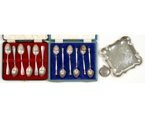 A SET OF SIX ELIZABETH II SILVER AND ENAMEL COFFEE SPOONS, BIRMINGHAM 1994, CASED, A SET OF SIX ELIZABETH II SILVER COFFEE SP