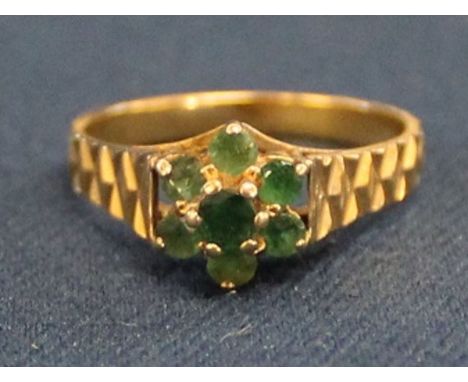 18ct gold &amp; emerald ring 3g size N