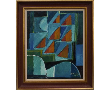 Reginald James Lloyd RI, British b.1926- "Inner Harbour"; oil on canvas board, signed and dated 2010, 57.5x47.5cm: Reginald J