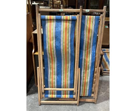 Two vintage deck chairs.