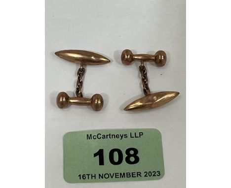 A pair of 9ct cufflinks. 3g.