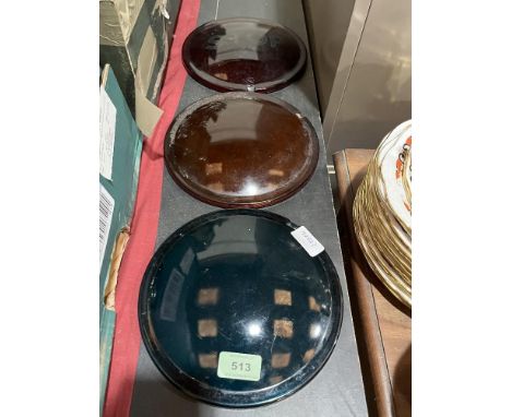 Three early 20th century traffic light lenses.