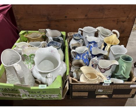 A collection of 19th century and later ceramic jugs.