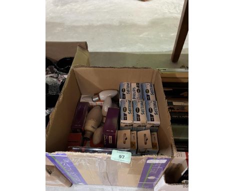 A box of light bulbs.