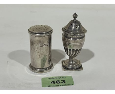 Two silver pepperettes. 2ozs 3dwts.