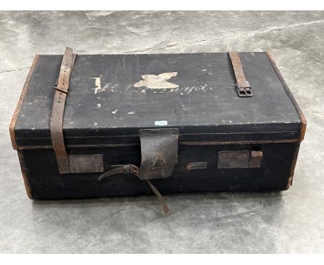 An early 20th century canvas cabin trunk. 36" wide.