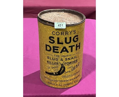 A vintage slug pellet tin. 10½" high. c. 1930.