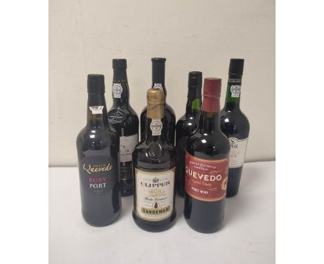 Seven bottles of port to include Noval Fine Ruby port, Dow's Finest Reserve port, Taylor's 2001 Vintage port, 75cl, 20% vol, 