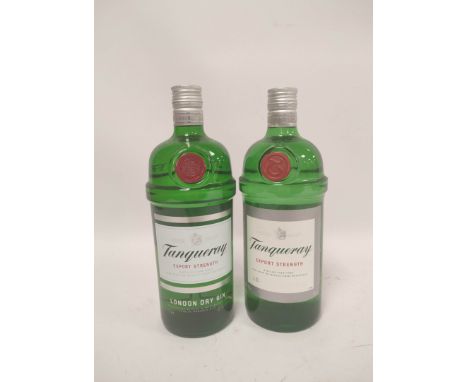 Six bottles of Tanqueray Export Strength London Dry Gin, 1 litre, 43.1%.&nbsp; (6) 
