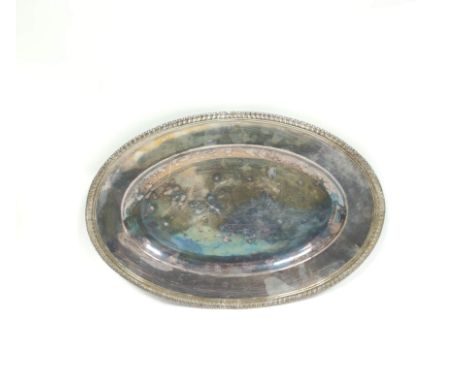 Old Sheffield meat dish with qadrooned edge by Dan. Holy Wilkinson &amp; Co, c1780, 36.5cm.