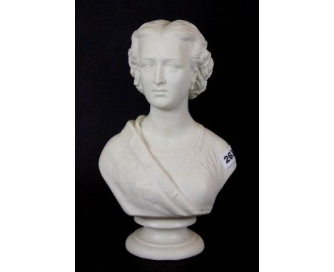 A Copeland Ceramic and Crystal Palace Art Union Parianware bust of a Royal Princess, H. 30cm.