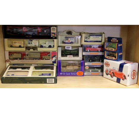 A group of Dinky and other die cast model vehicles.