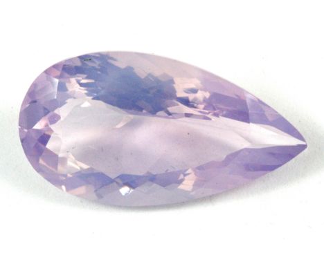 A very unusual large pear cut natural untreated opalescent amethyst, approx. 26.05ct, 3 x 1.6cm.