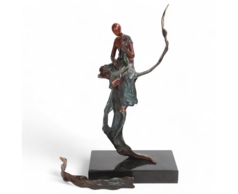 WU CHING JU, "Enlightenment", Beyond Zen Series, bronze on granite base, limited edition 14 of 99, in fitted wooden box with 
