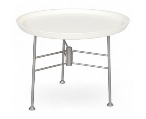 DIDIER GOMEZ for Ligne Roset, a Mogador tray-top coffee table, designed 2001, with tripod steel base, no maker's mark, height