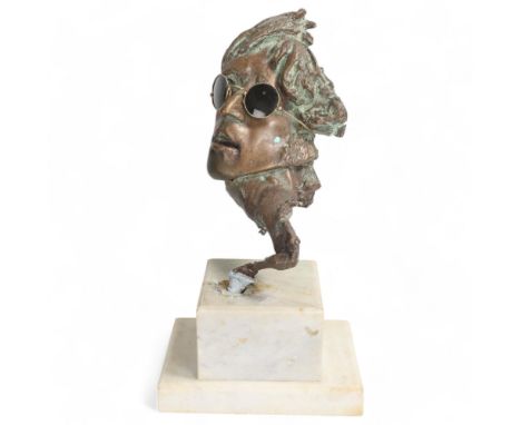 BEATLES INTEREST - JOHN SOMERVILLE (born 1951), a limited edition bronze bust of John Lennon with glasses, from Psychedelia S