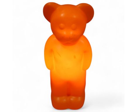 ELMAR FLOTOTTO, Lumibar floor standing orange moulded bear lamp, maker's marks to base, height 58cmWorking order, some surfac