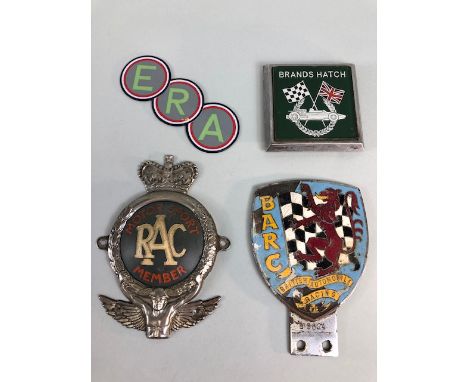 Vintage Motor Racing Badges, British Automobile Racing Club bar badge, RAC Motor sport member badge , Brands Hatch motor badg
