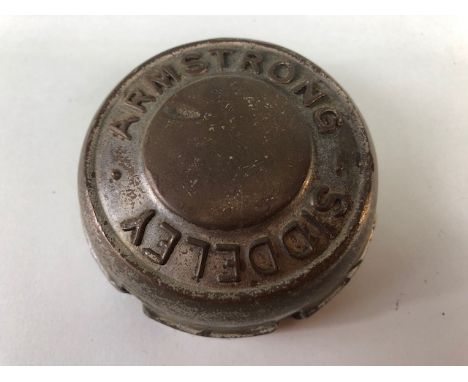 Vintage Car Motor Vehicle threaded brass hub cap relating to Armstrong Siddeley motors, with  approximately 8cm across