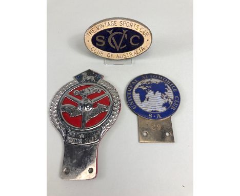 Vintage car club badges, Singapore Motor Club bar badge , Universal Automobile Club South Africa, Vintage Sports Car Club of 