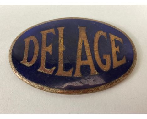 Delage cars, Oval brass and Enamel grill plaque for Delage cars approximately 8cm across