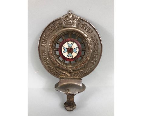RAC, large Royal Automobile Club Associate  bar badge  Queensland Australia , enamel central badge with kings crown and malta