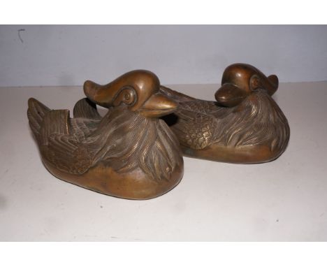 2x Early bronze mandarin ducks