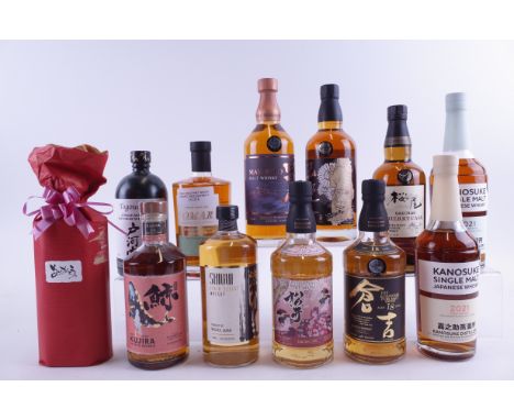 TWELVE BOTTLES JAPANESE AND TAIWANESE  WHISKYShimai 7th Anniversary Second Edition Blended; Kujira Ryukyu 15YO; Shibui Grain 